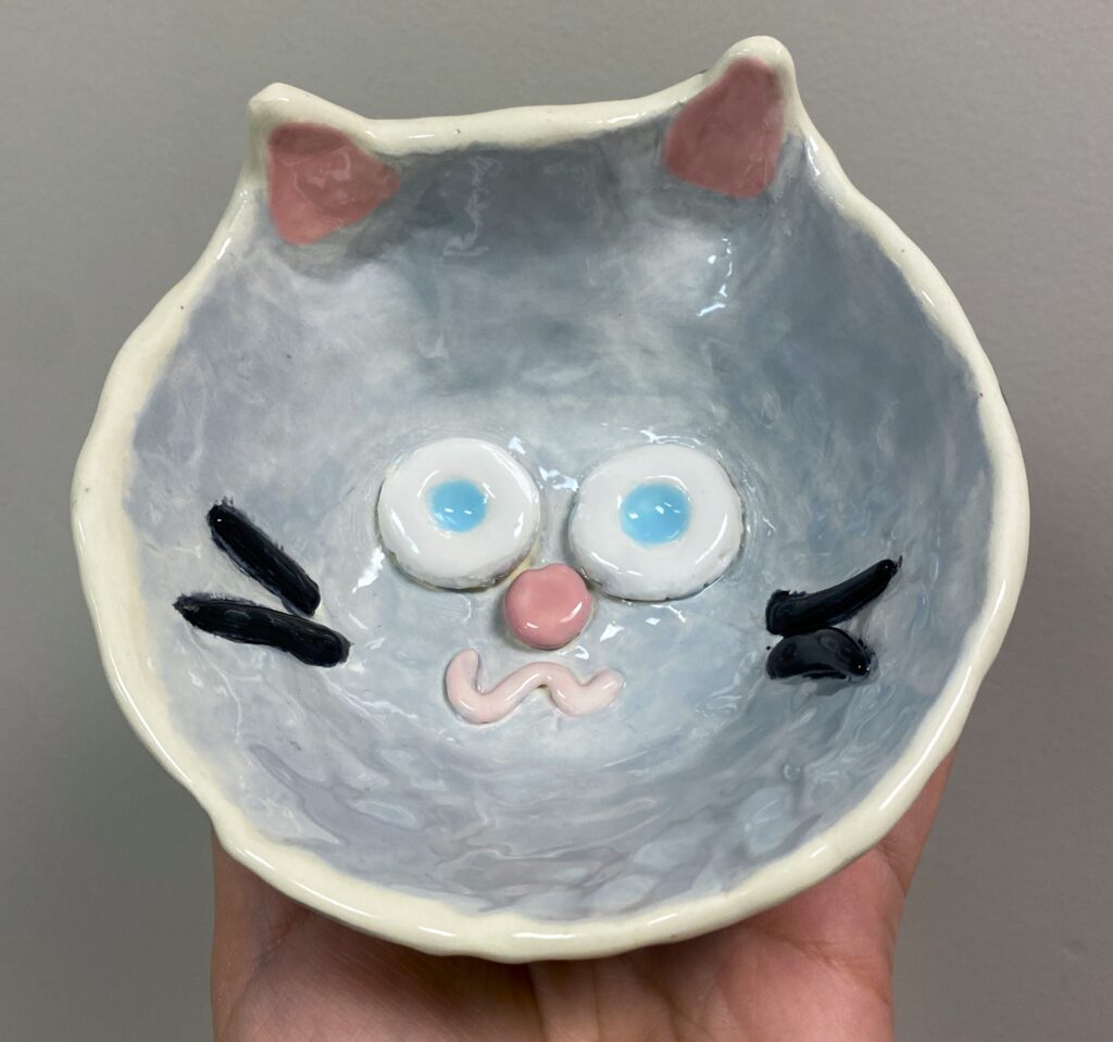 cute cat animal snack bowl