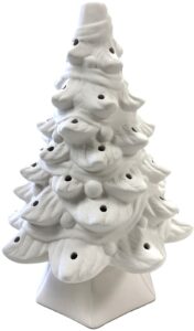 ceramic bisque christmas tree with holes for lights