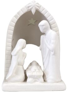 nativity scene ceramic bisque votive