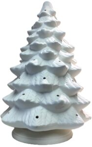 christmad tree bisque pottery very large with small holes for lights